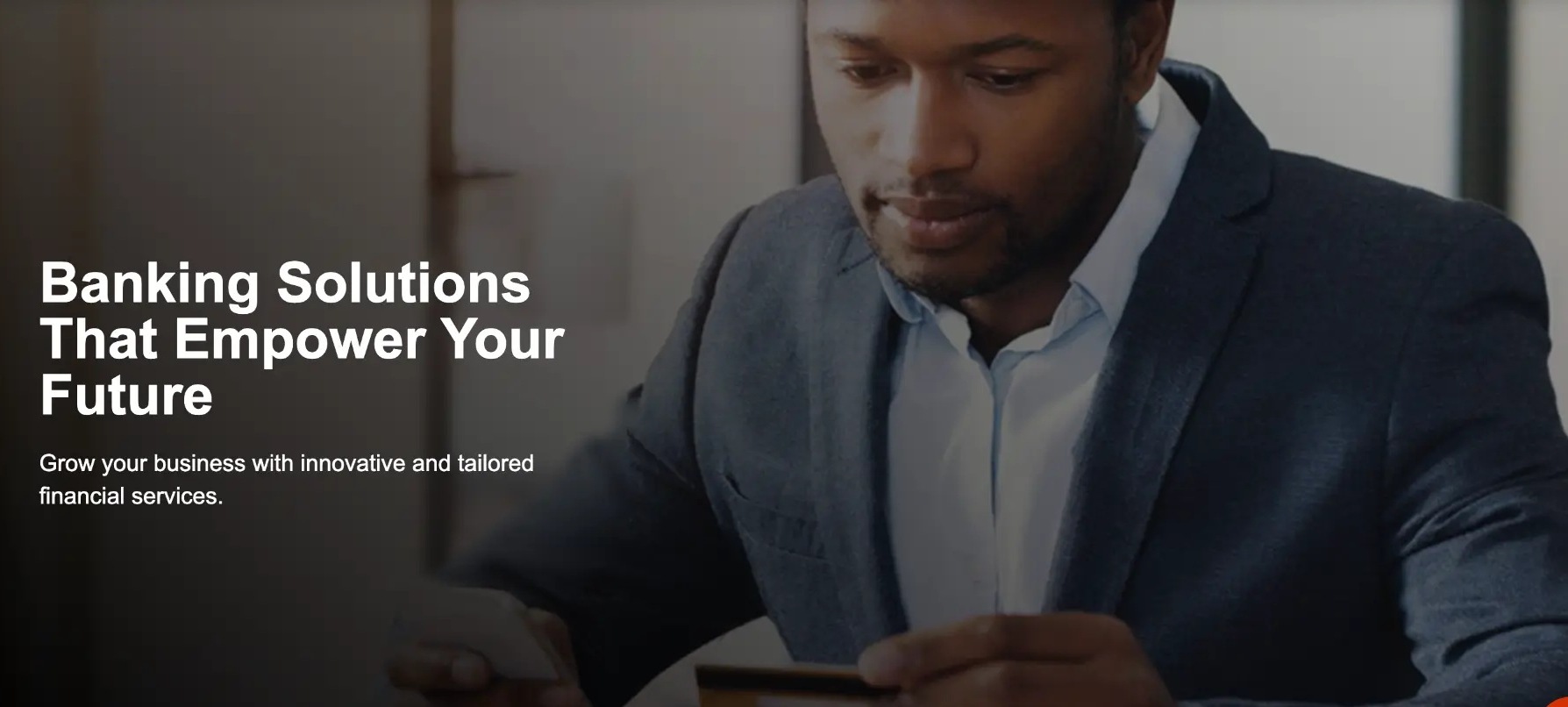 Customer using a card and mobile banking app